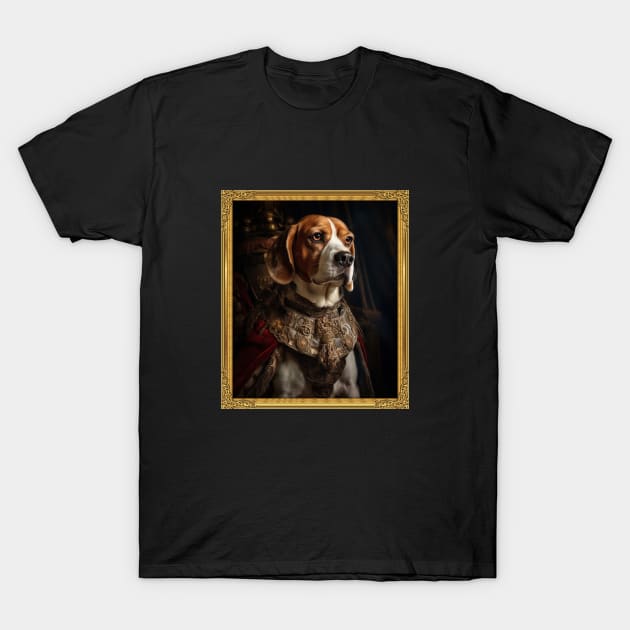 Distinguished Beagle - Medieval English King  (Framed) T-Shirt by HUH? Designs